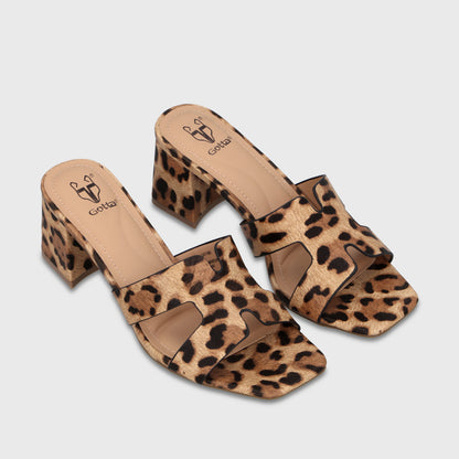 Sandalia Taco Animal Print Mujer 64030