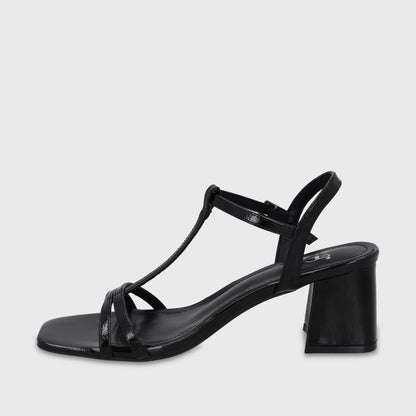 Sandalia Taco Negra Mujer 64031