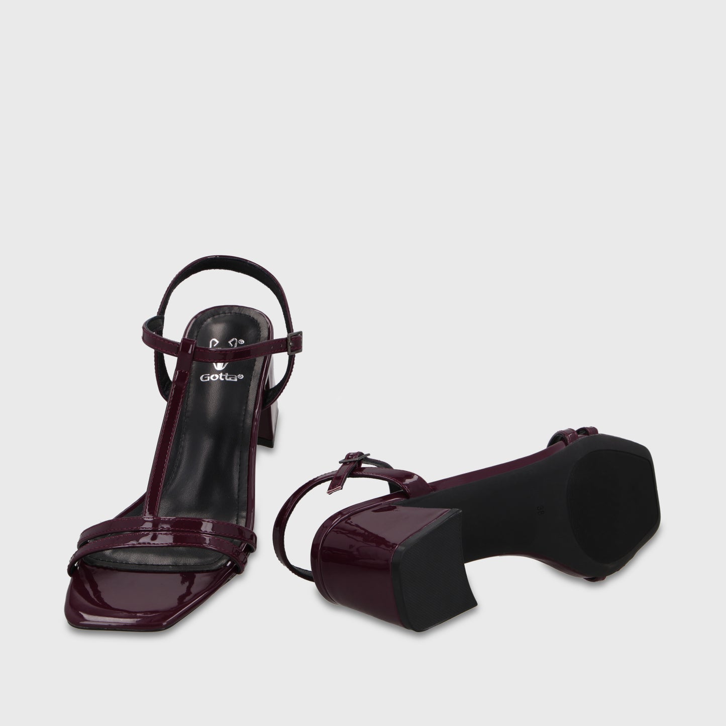 Sandalia Taco Burdeo Mujer 64031