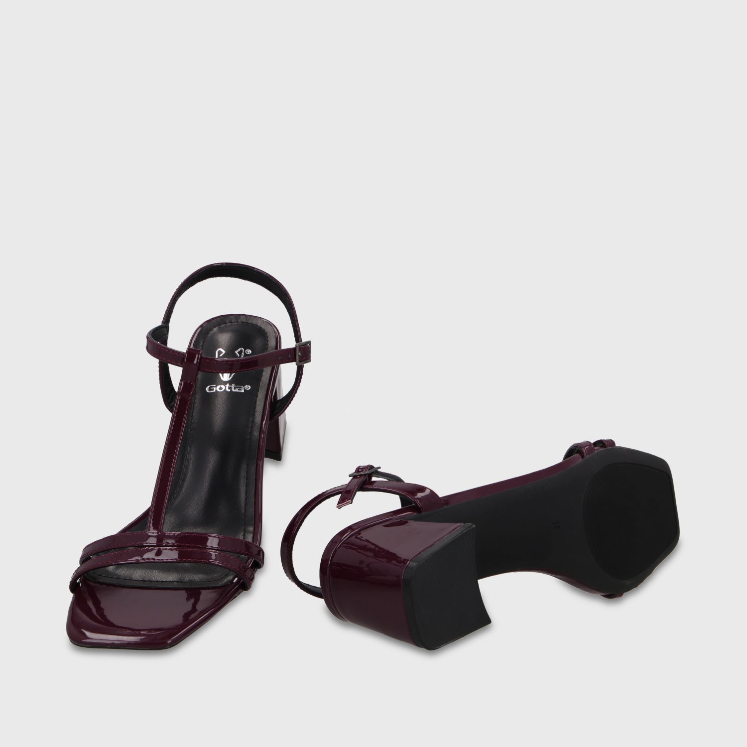 Sandalia Taco Burdeo Mujer 64031