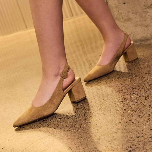 Zapato Taco Beige Mujer 64040