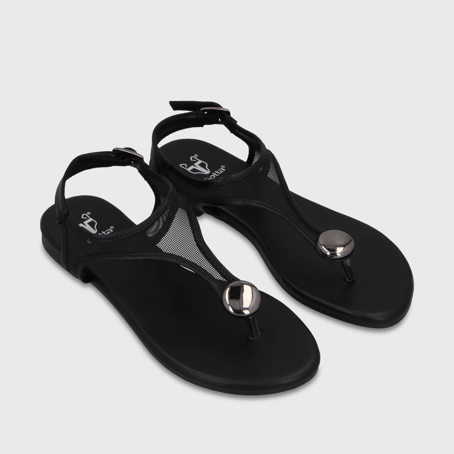 Sandalia Negra Mujer 64122