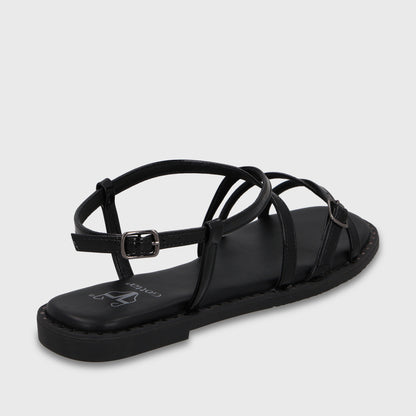 Sandalia Negra Mujer 64130