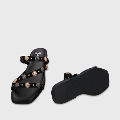 Sandalia Negra Mujer 64141