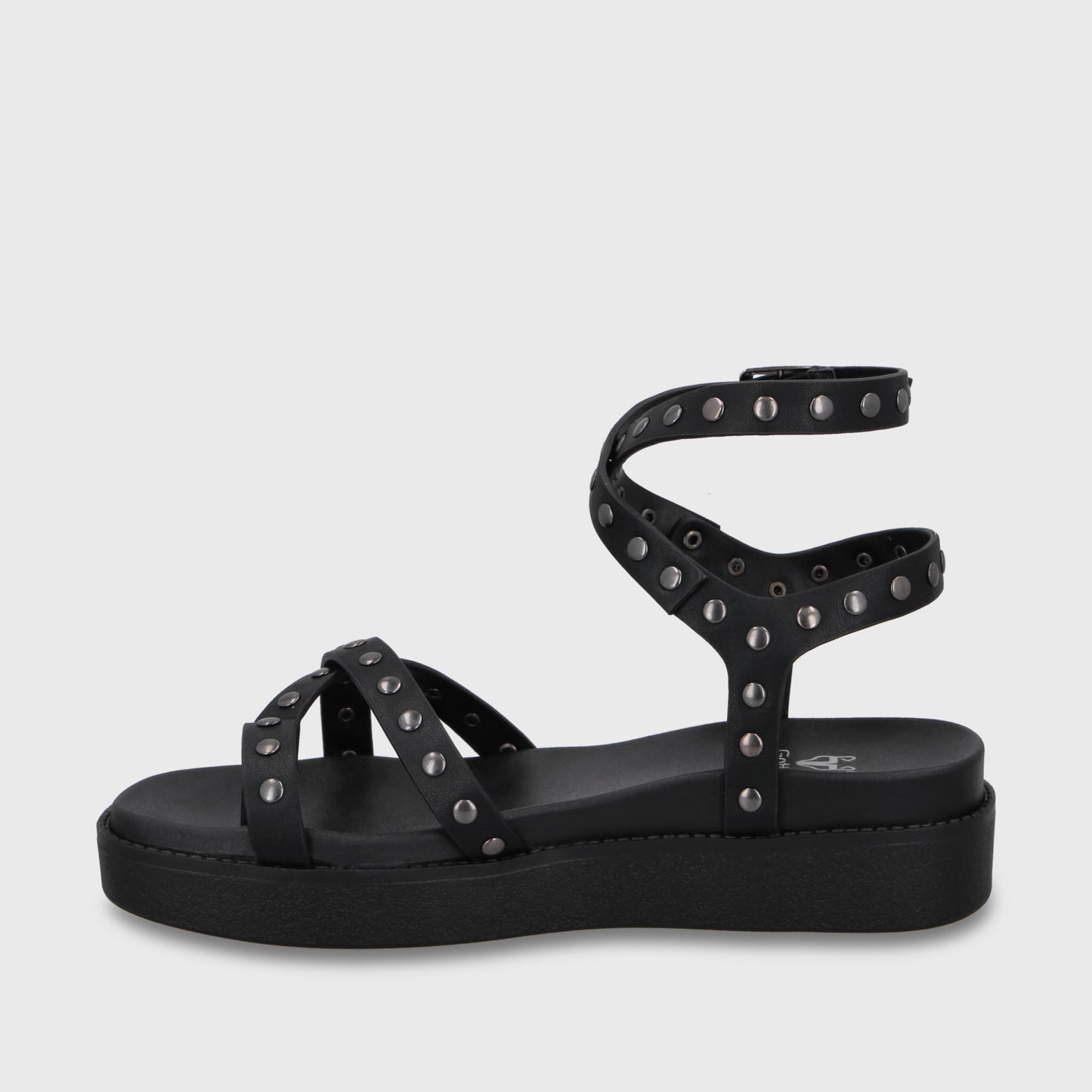 Sandalia Plataforma Negra Mujer 64170