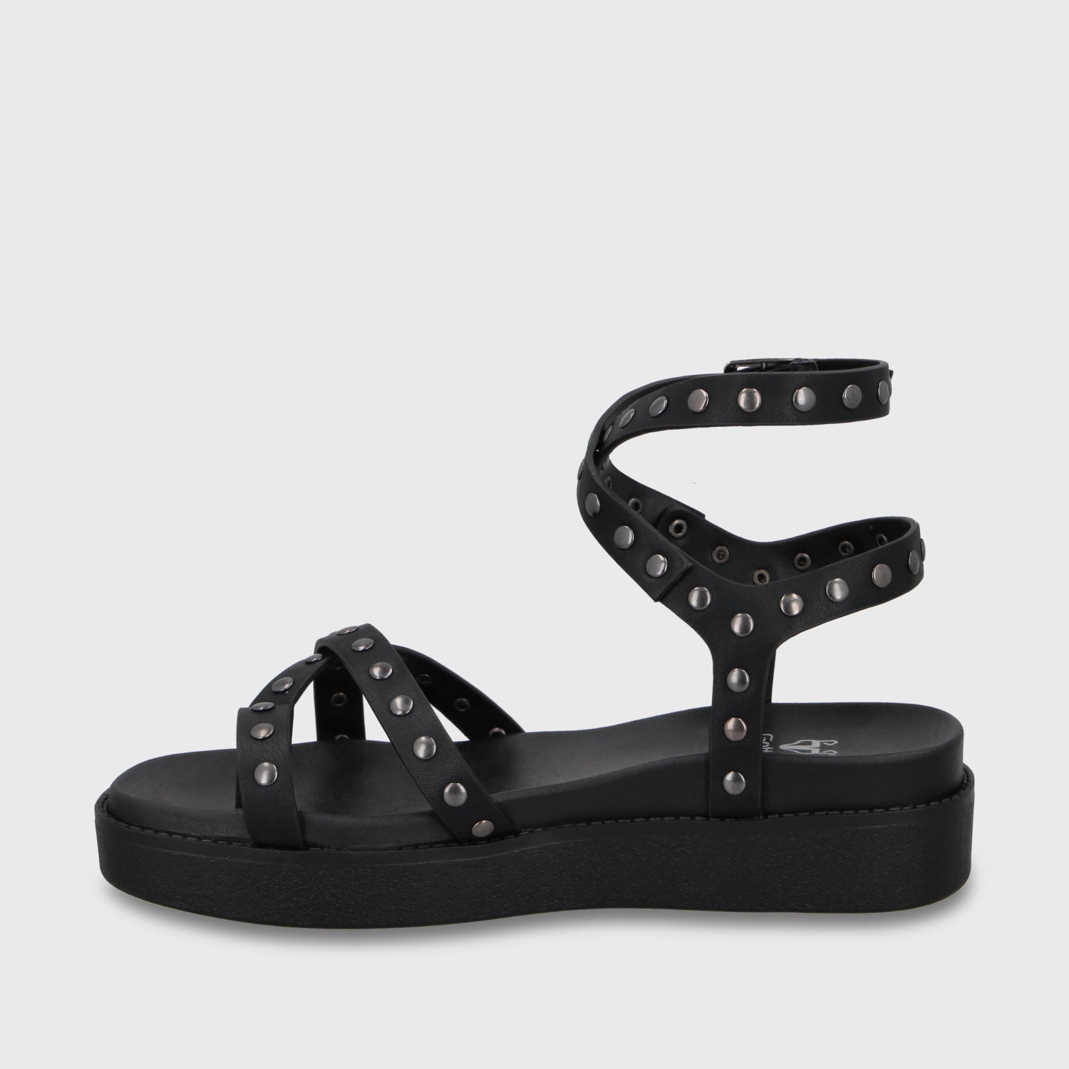 Sandalia Plataforma Negra Mujer 64170