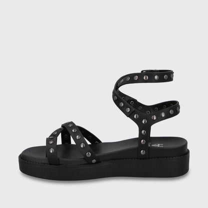 Sandalia Plataforma Negra Mujer 64170