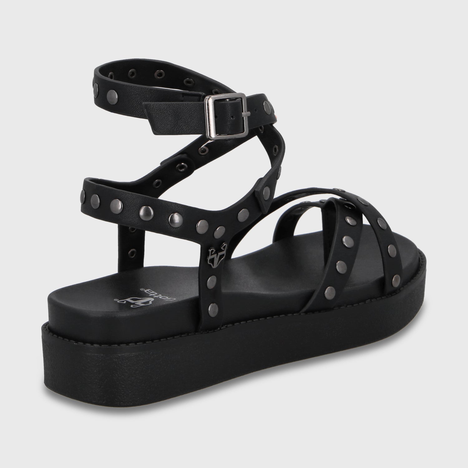 Sandalia Plataforma Negra Mujer 64170