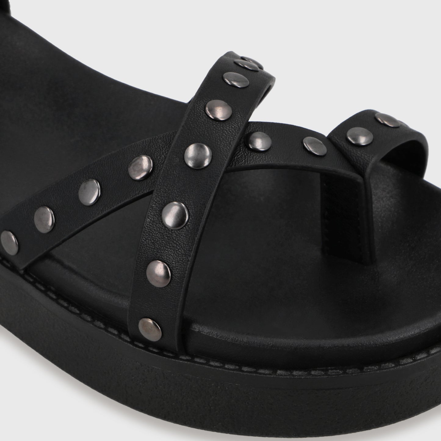 Sandalia Plataforma Negra Mujer 64170