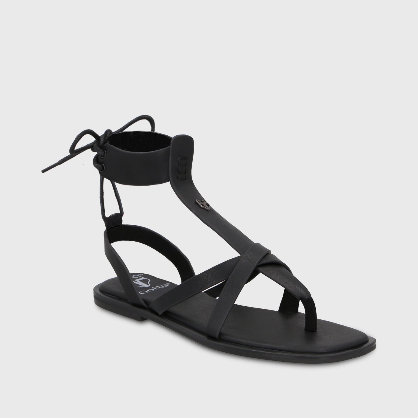 Sandalia Negra Mujer 65680