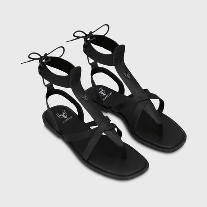 Sandalia Negra Mujer 65680