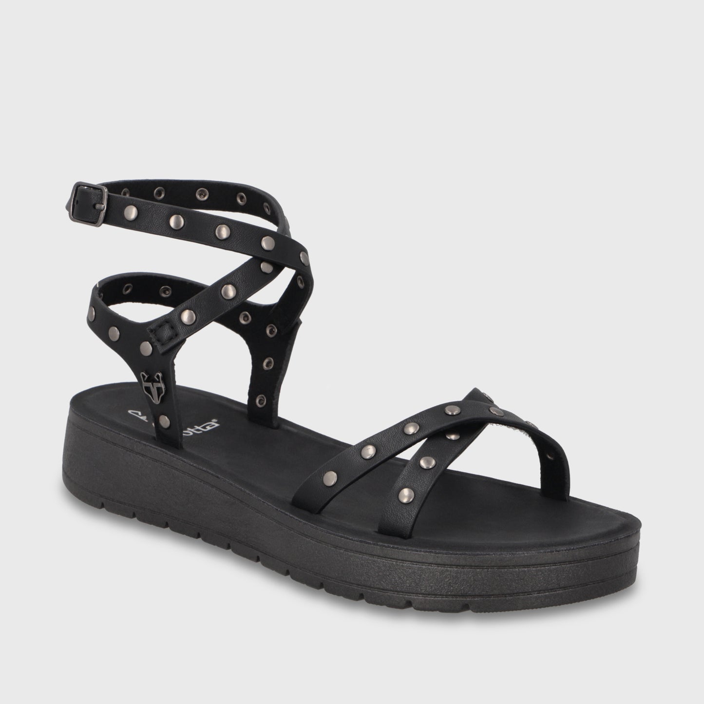 Sandalia Negra Mujer 65690