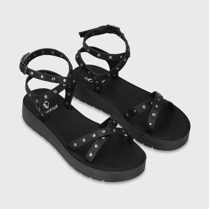 Sandalia Negra Mujer 65690