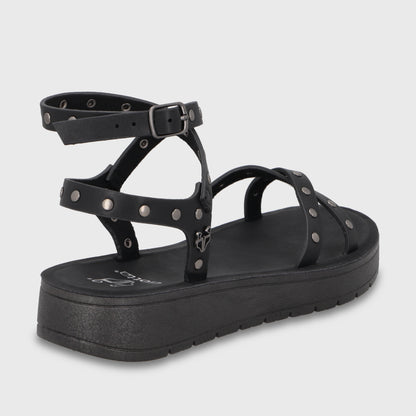 Sandalia Negra Mujer 65690