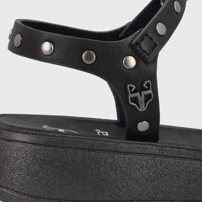 Sandalia Negra Mujer 65690