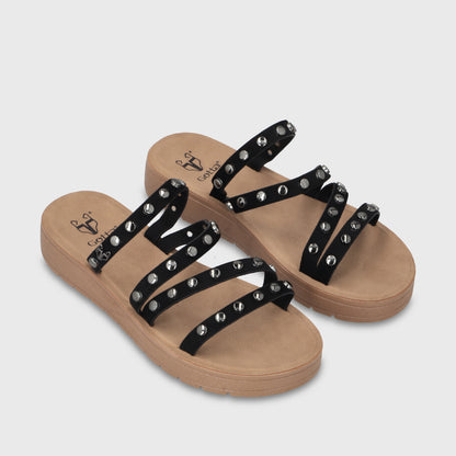 Sandalia Negra Mujer 65691