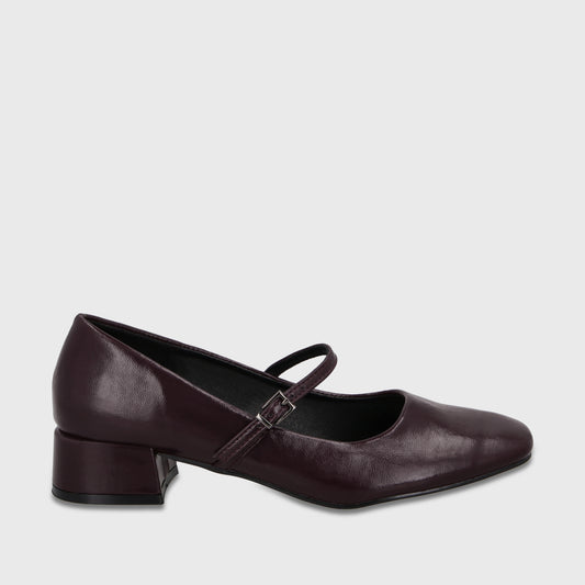 Zapato Taco Burdeo Mujer 65800