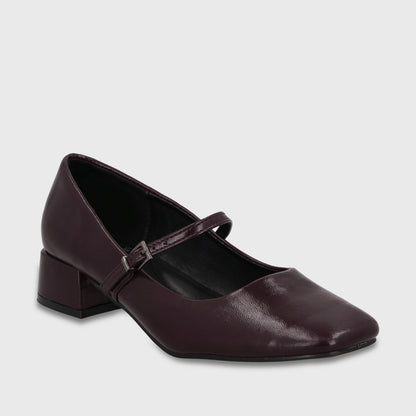 Zapato Taco Burdeo Mujer 65800