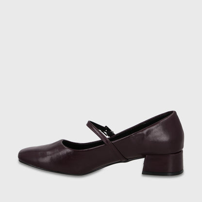 Zapato Taco Burdeo Mujer 65800