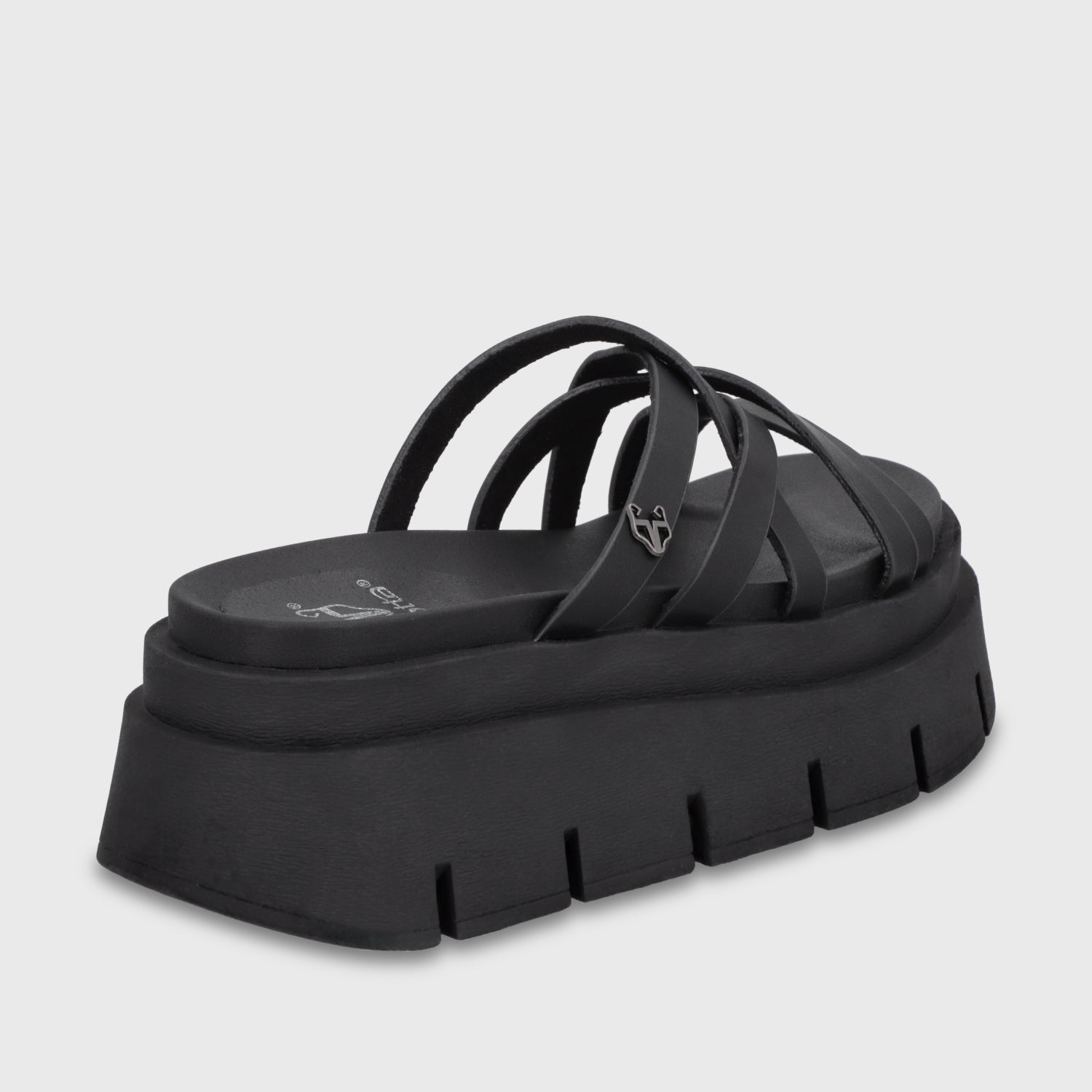 Sandalia Plataforma Negra Mujer 65810