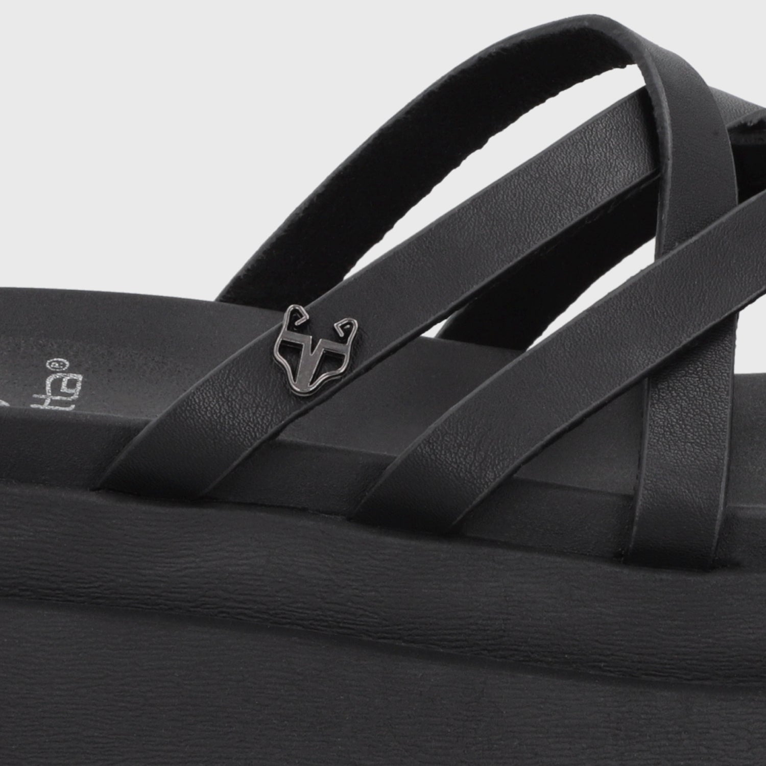 Sandalia Plataforma Negra Mujer 65810