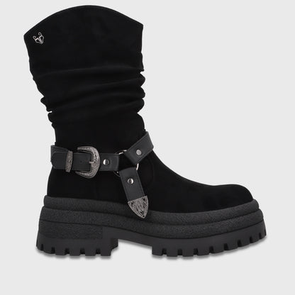 Botin Plataforma Negro Mujer 6583001