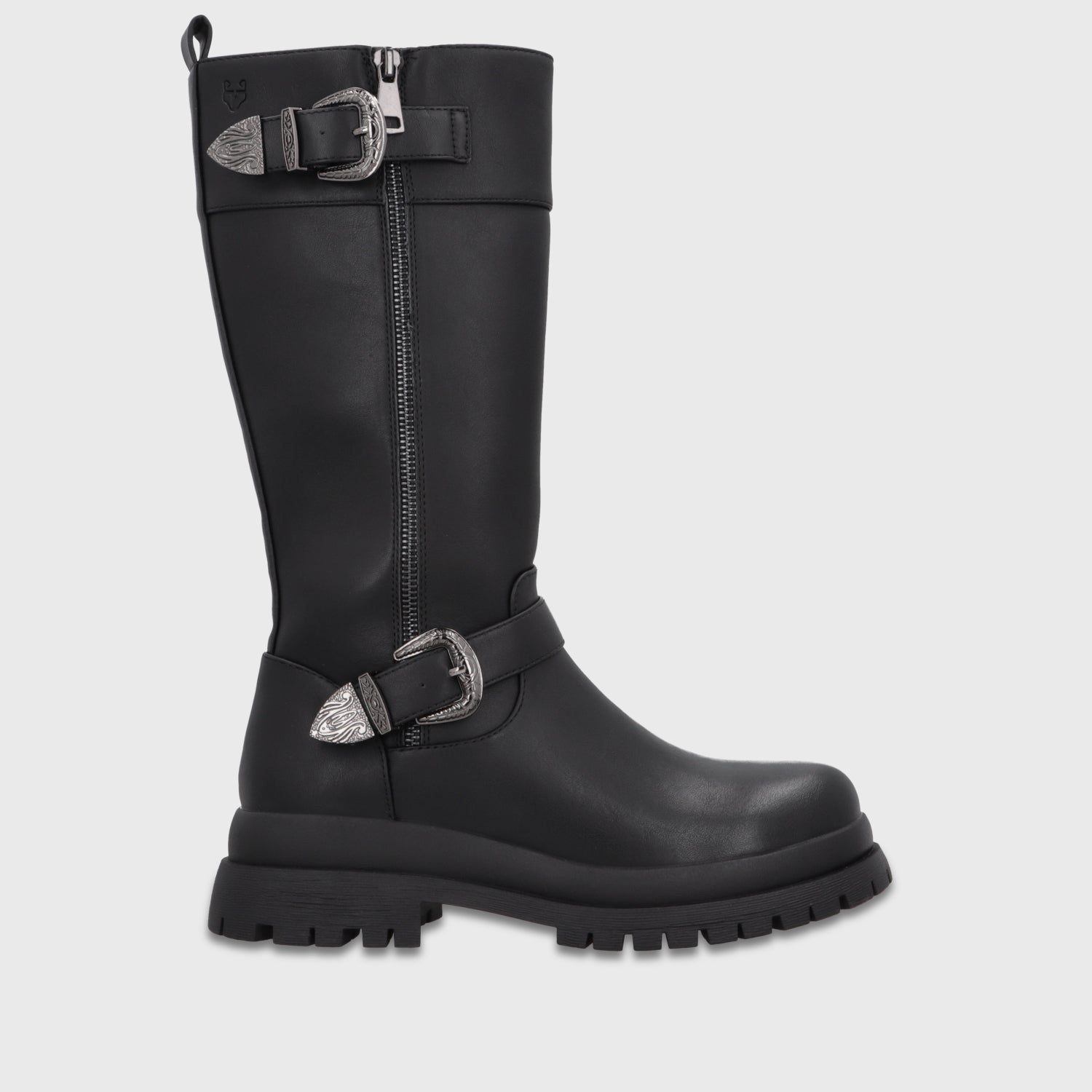 Bota Plataforma Negra Mujer 6584201