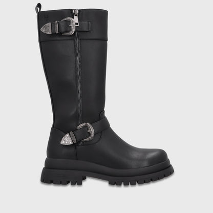 Bota Plataforma Negra Mujer 6584201