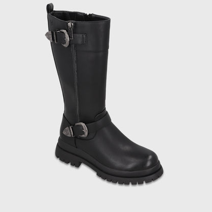 Bota Plataforma Negra Mujer 6584201
