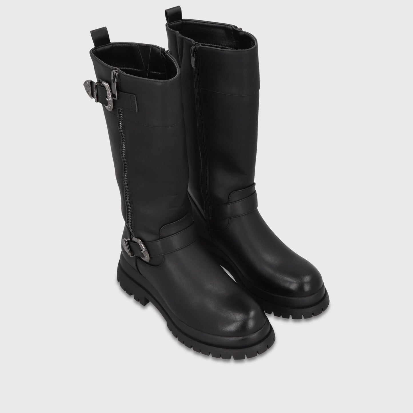 Bota Plataforma Negra Mujer 6584201