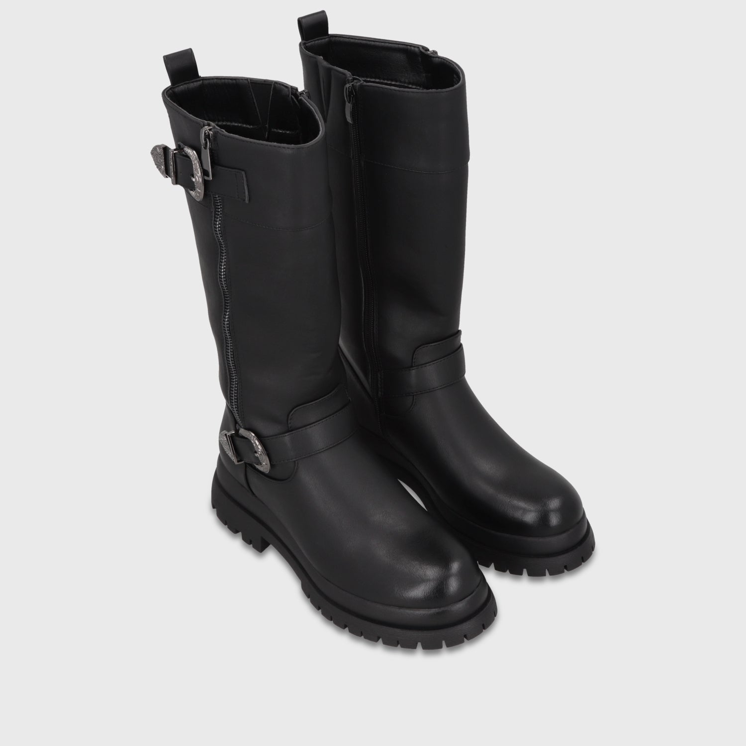 Bota Plataforma Negra Mujer 6584201