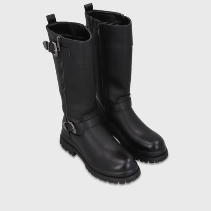 Bota Plataforma Negra Mujer 6584201