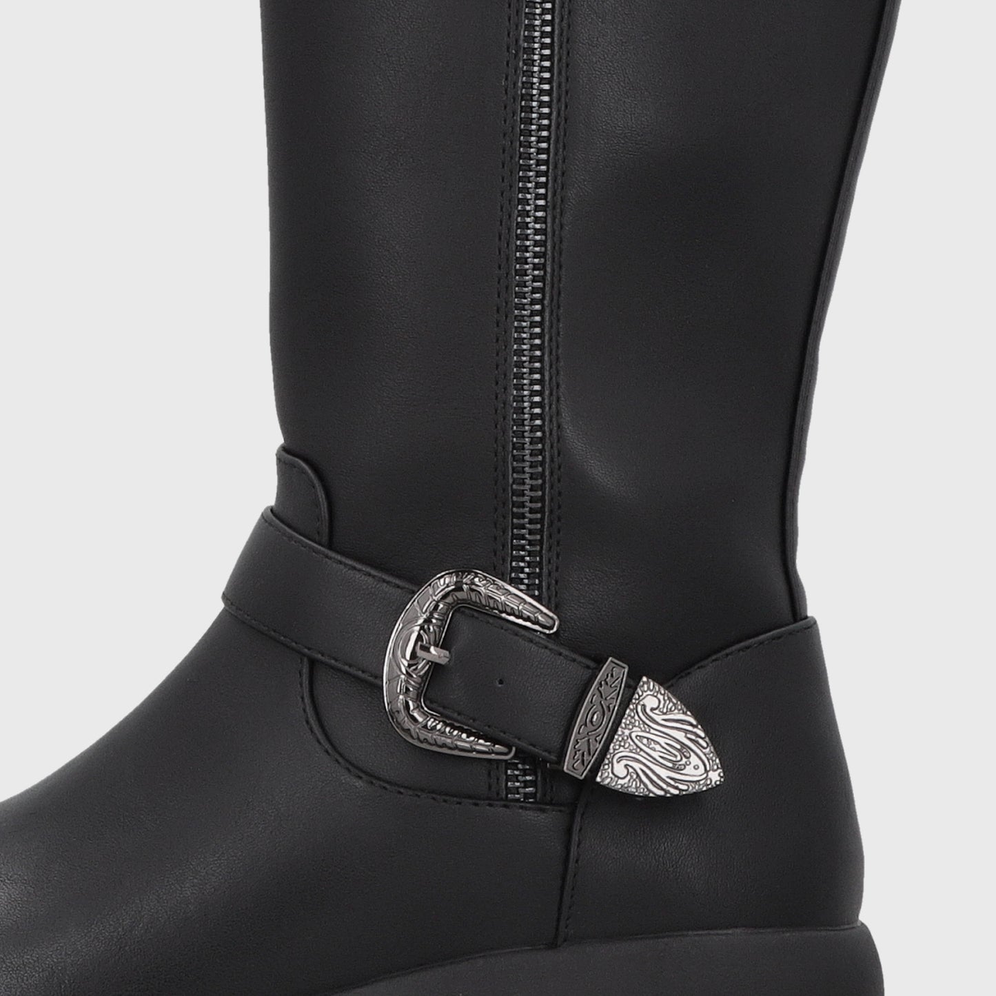 Bota Plataforma Negra Mujer 6584201