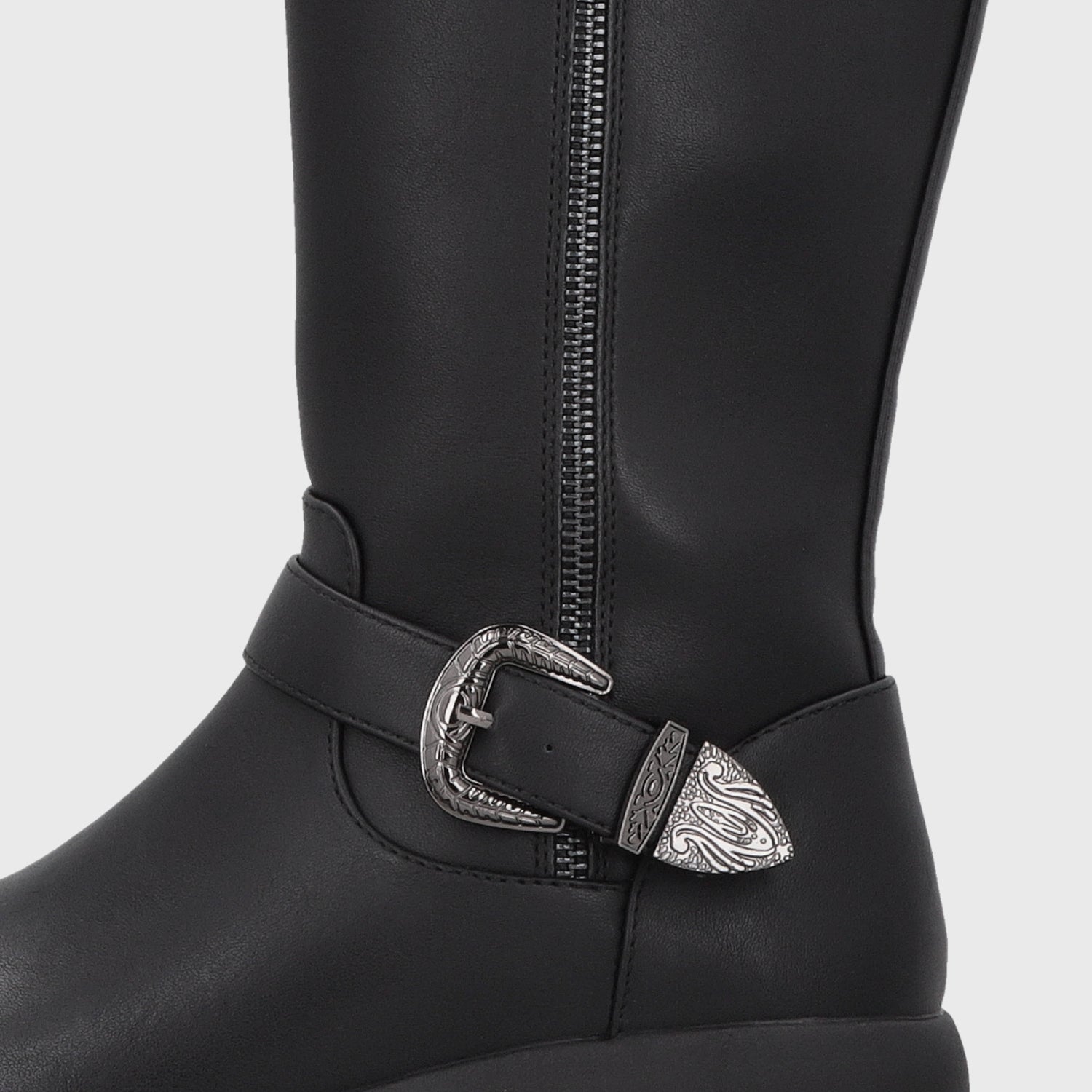 Bota Plataforma Negra Mujer 6584201