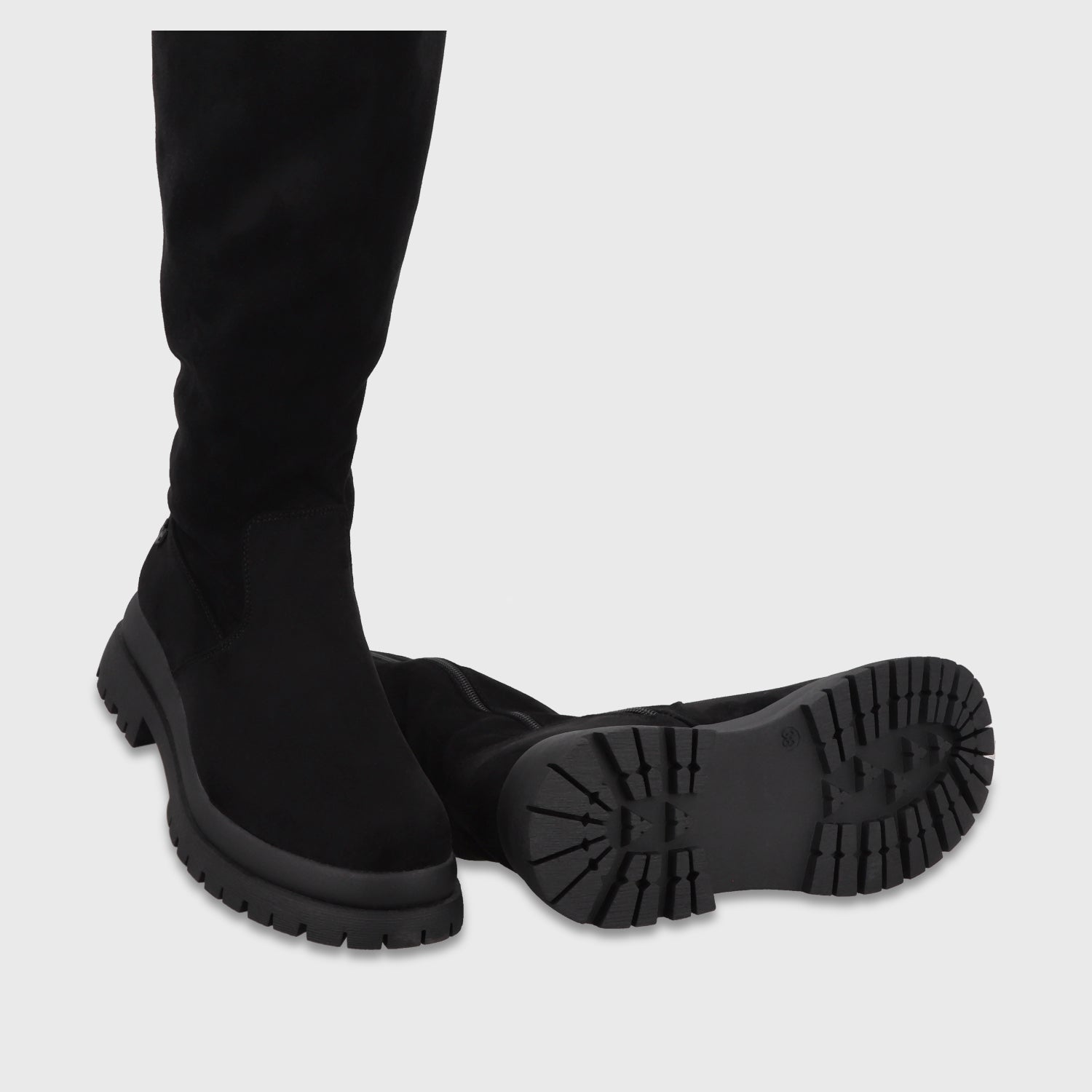 Bota Plataforma Negra Mujer 6584301