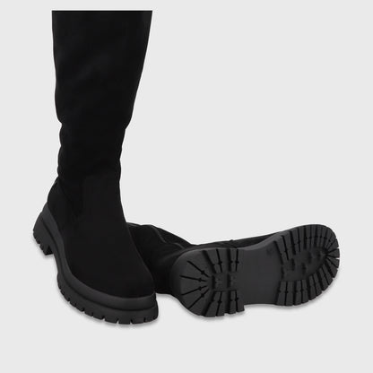 Bota Plataforma Negra Mujer 6584301