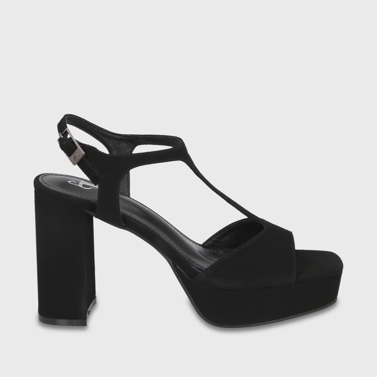 Sandalia Taco Negra Mujer 65910