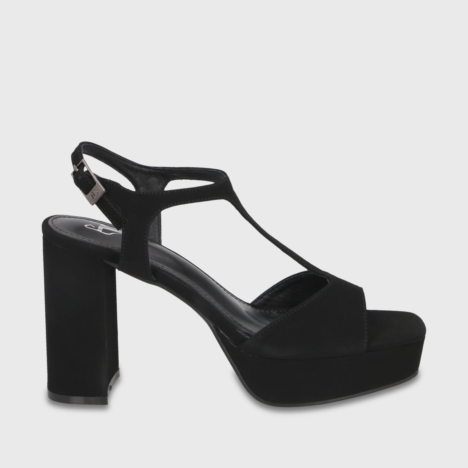 Sandalia Taco Negra Mujer 65910