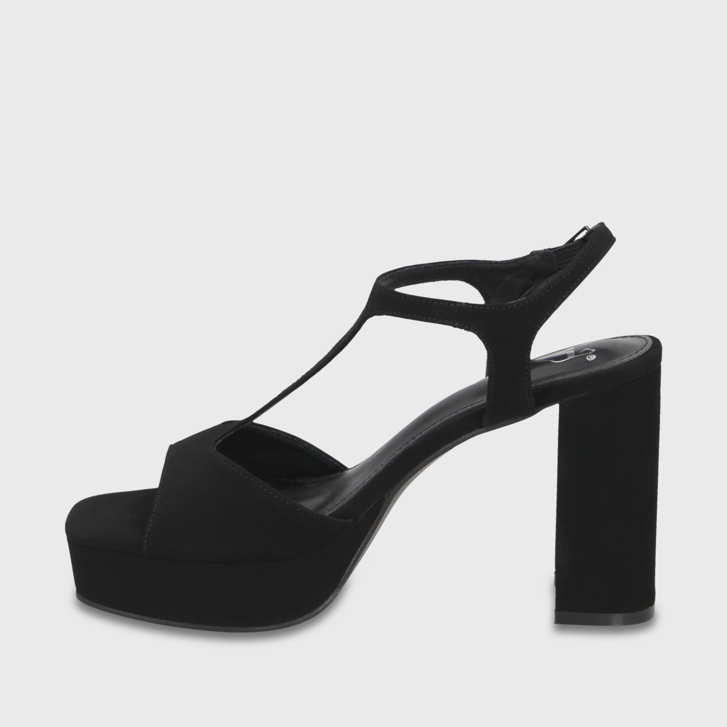 Sandalia Taco Negra Mujer 65910