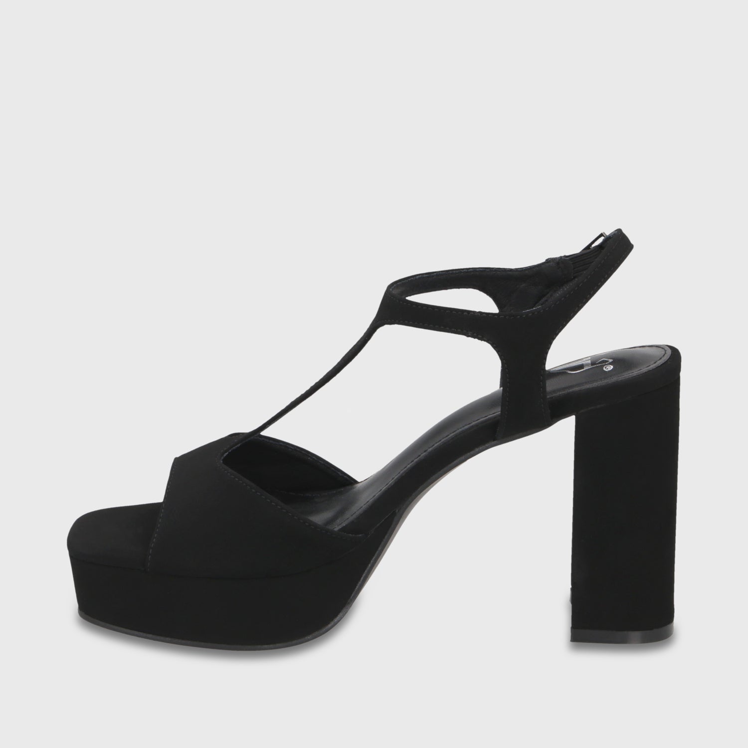 Sandalia Taco Negra Mujer 65910