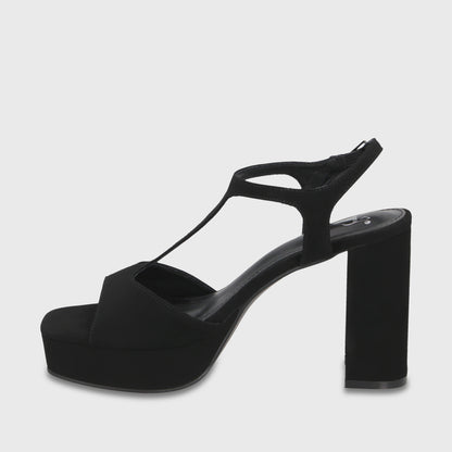 Sandalia Taco Negra Mujer 65910