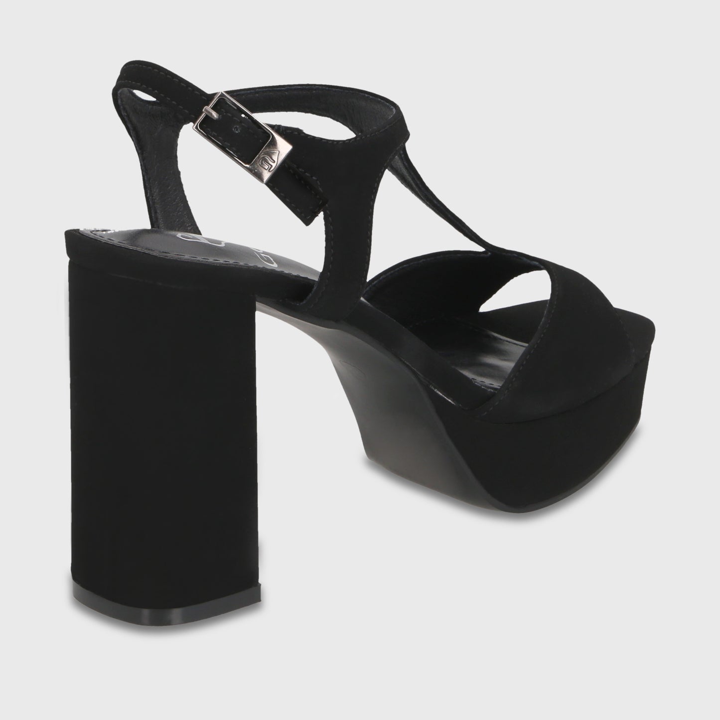 Sandalia Taco Negra Mujer 65910