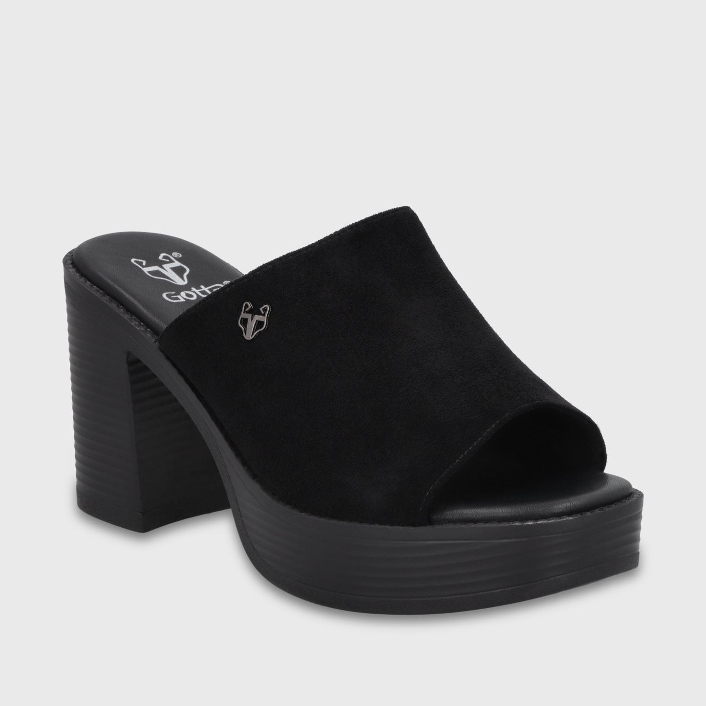 Sandalia Taco Negra Mujer 65920