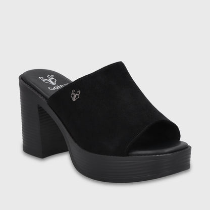 Sandalia Taco Negra Mujer 65920