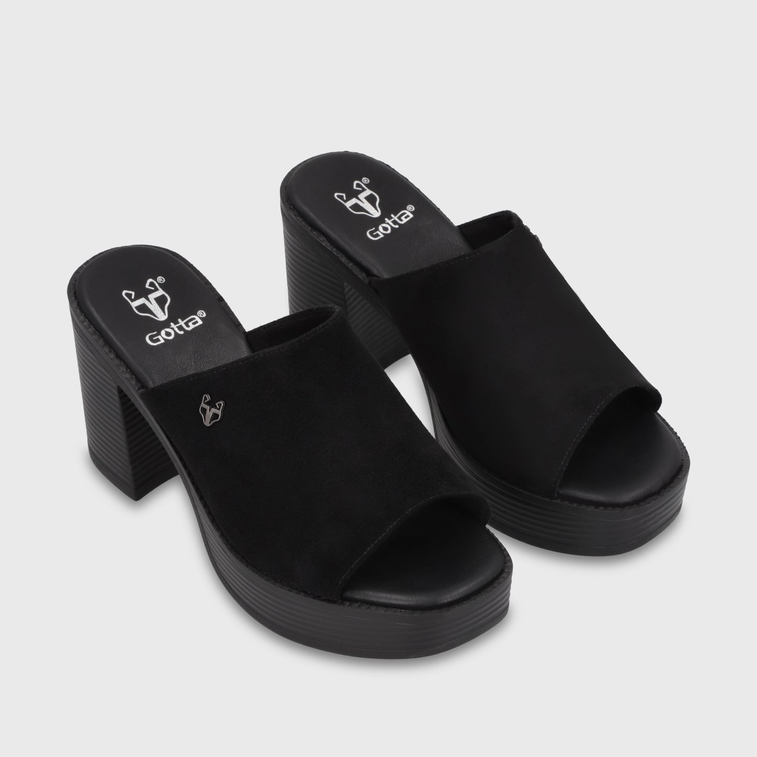 Sandalia Taco Negra Mujer 65920