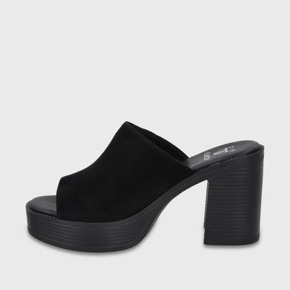 Sandalia Taco Negra Mujer 65920