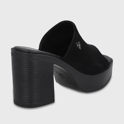 Sandalia Taco Negra Mujer 65920