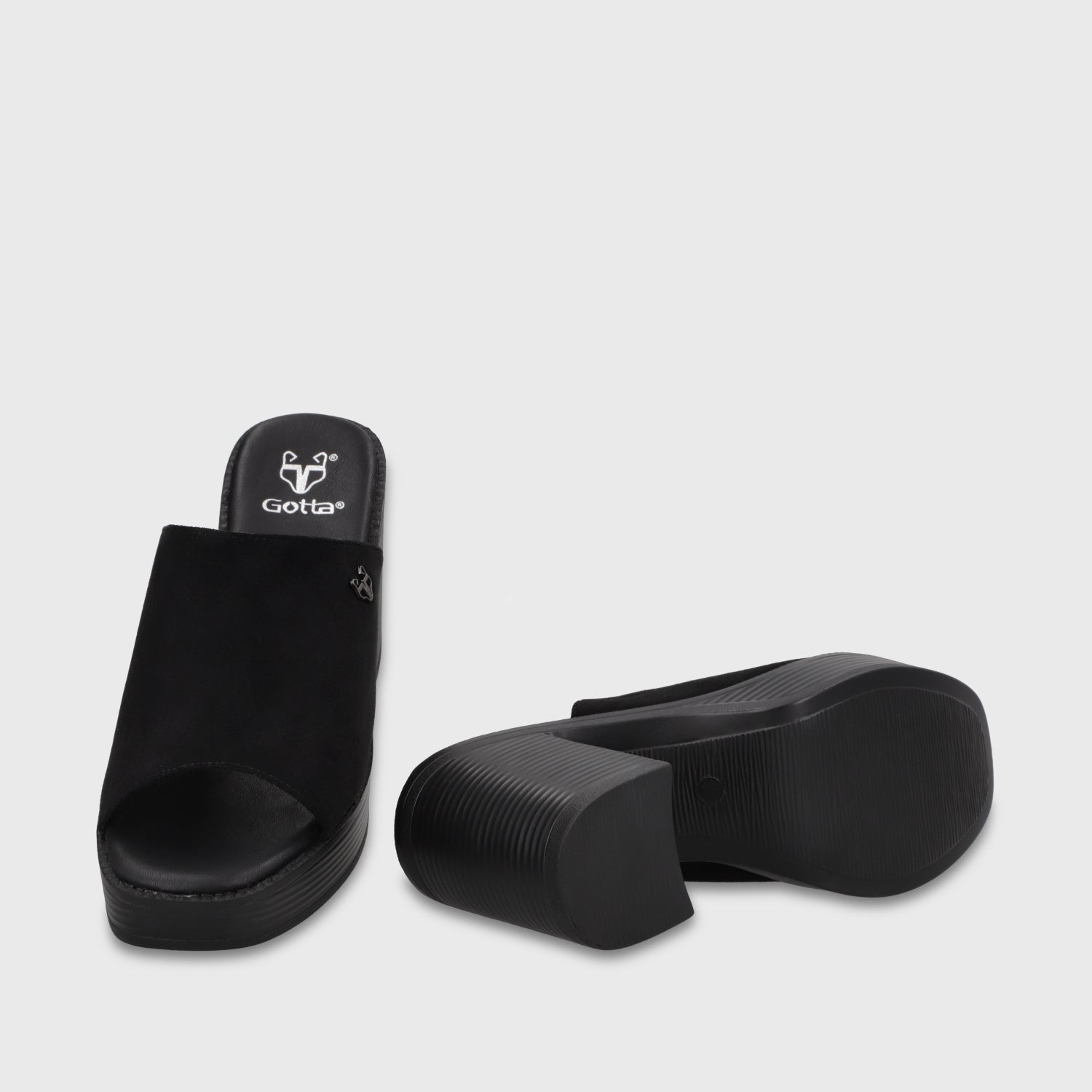 Sandalia Taco Negra Mujer 65920