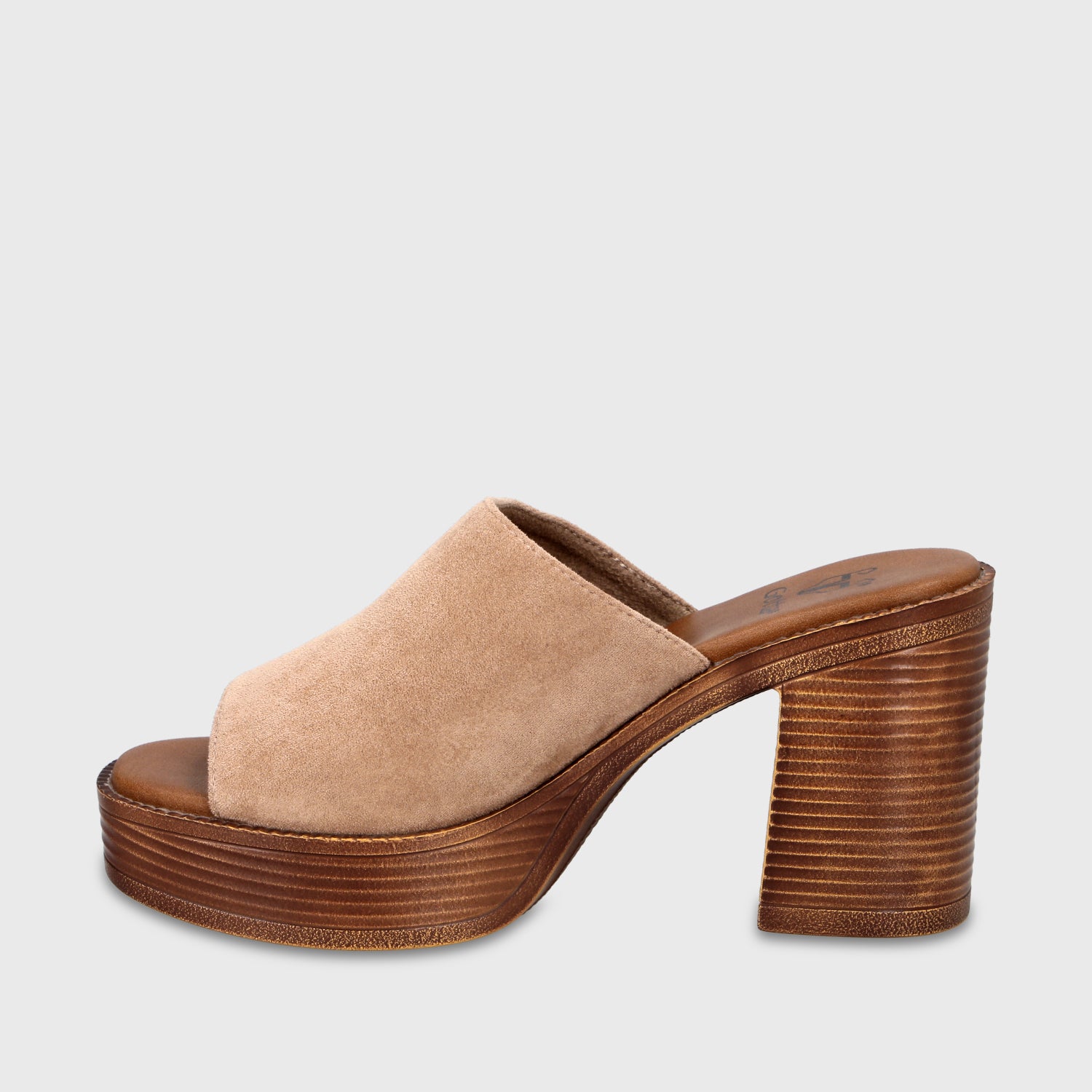 Sandalia Taco Beige Mujer 65920