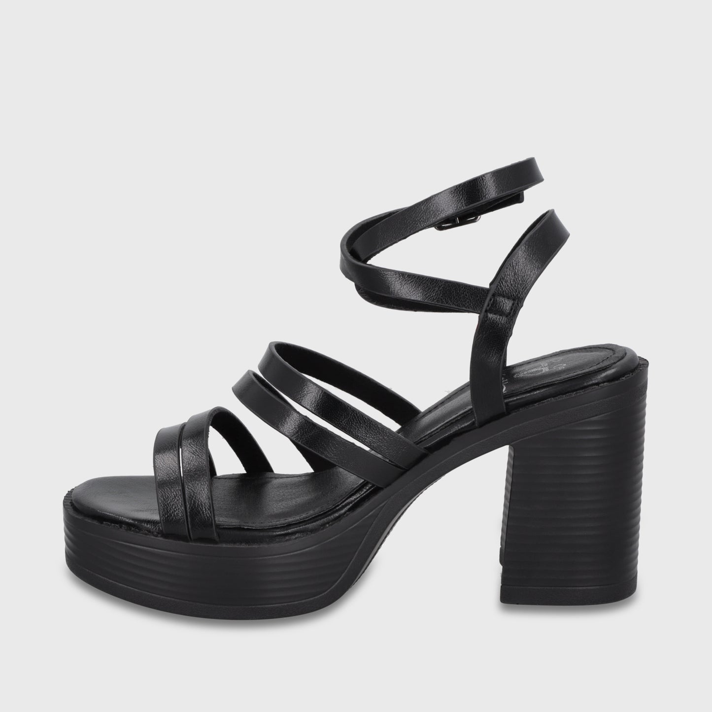 Sandalia Taco Negra Mujer 65921